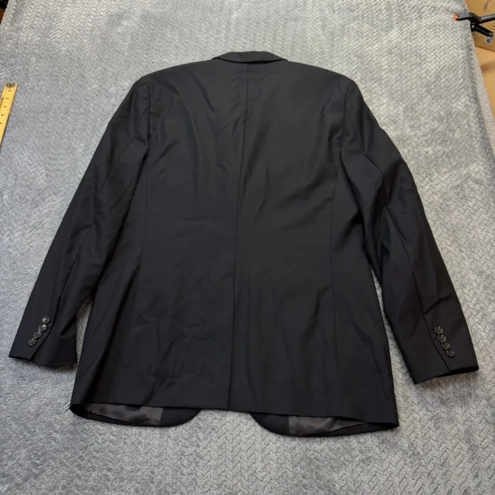 J.Crew Blazer Mens 42L Black Loro Piana Italian Wool Coat Jacket 3 Buttons